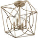 Tracy 4 Light 12 inch Painted Modern Gold Indoor Semi-Flush Ceiling Light